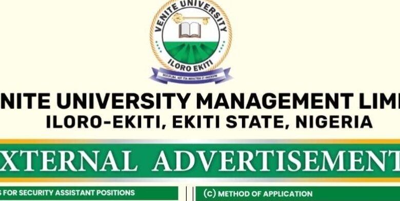 Venite University Security Assistant Recruitment 2026